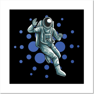 Cardano Logo Astronaut Blockchain ADA Crypto Token Coin To The Moon Posters and Art